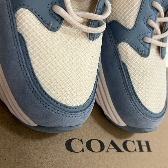 Coach Women's Blue and White Sneakers - Picture 9 of 14